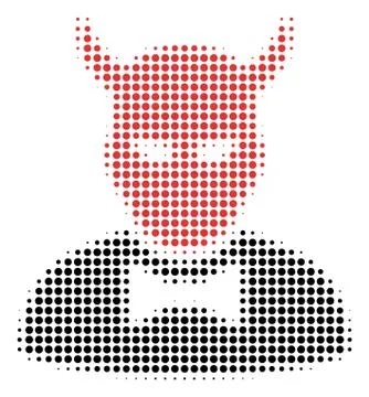 Devil Halftone Icon Stock Illustration