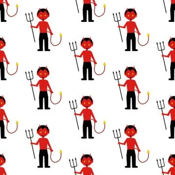 Devil halloween costume pattern 库存插图