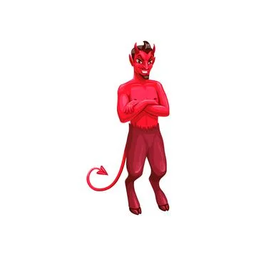 Devil Halloween creepy character, vector imp. Stock Illustration
