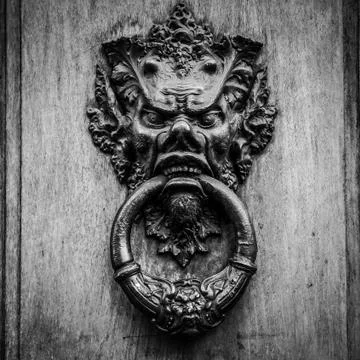 Devil Head Door Knocker Foto stock