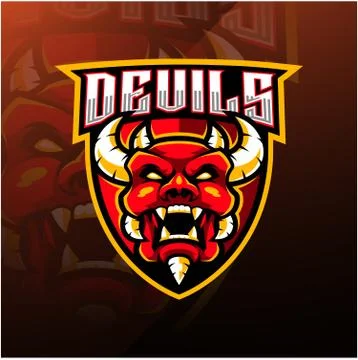 Devil head esport mascot logo design Stock Illustration