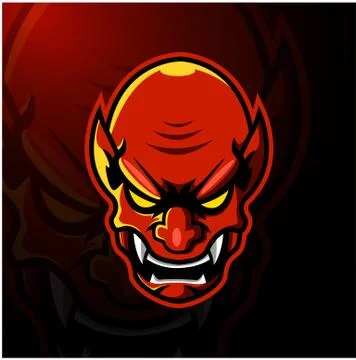 Devil head esport mascot logo Illustrazione stock