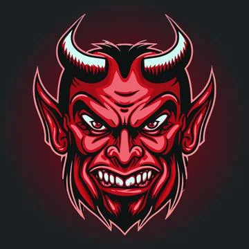 Devil head red, vector illustration 스톡 일러스트