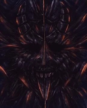 Devil head statue illustration. Stock Illustration