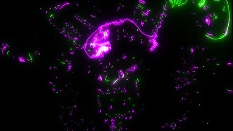 Devil head video laser animation Stock Footage 111066177