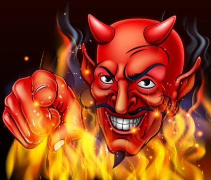 Devil in Hell Fire Illustrazione stock