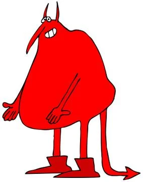 The devil with his arms out Stock Illustration