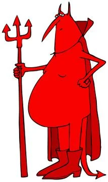 Devil holding a pitchfork Stock Illustration