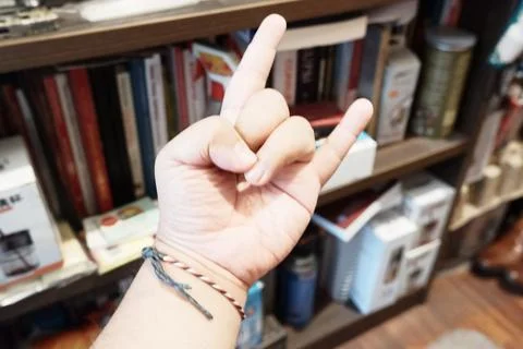 Devil Horn Hand Gesture Stock Photos