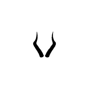 Devil horn icon. Simple style Merry Christmas poster background symbol. bra.. Stock Illustration