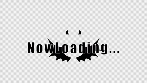 Devil horn loading Text animation 1080p - 30 fps - Alpha Channel Stock Footage 256203480