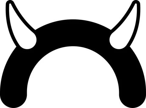 A devil horned hat with white tips Stock Illustration