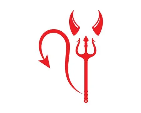 Devil horns logo icon vector illustration design Illustrazione stock
