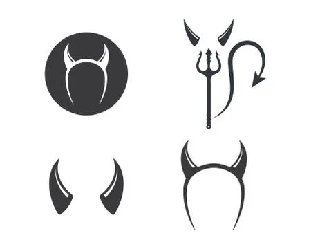Devil horns logo icon vector illustration design Stock Illustration