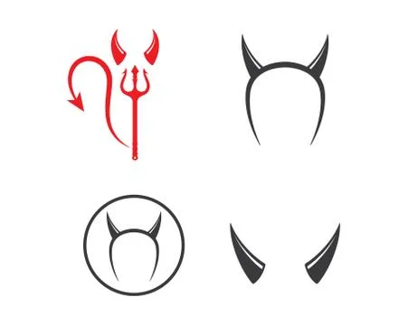 Devil horns logo icon vector illustration design Stock Illustration