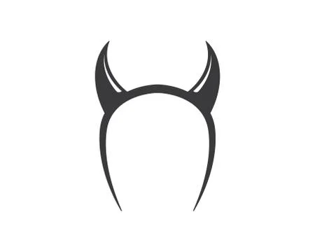 Devil horns logo icon vector illustration design Illustrazione stock