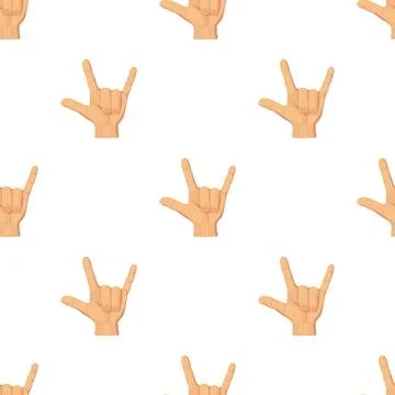 Devil horns pattern seamless vector Illustrazione stock