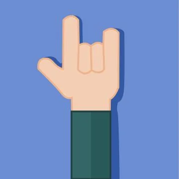 Devil Horns Rock Hand Gesture Vector Illustration Graphic Stockillustratie