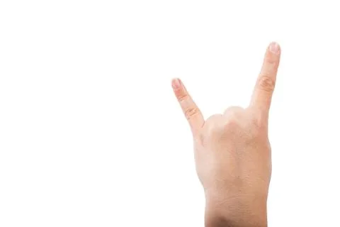 Devil horns sign Foto stock
