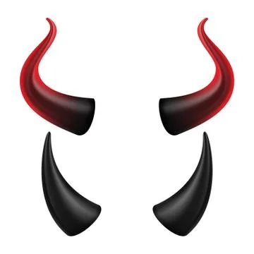 Devil Horns Vector. Halloween Evil Horns Sign, Icon. Isolated On White Stock Illustration
