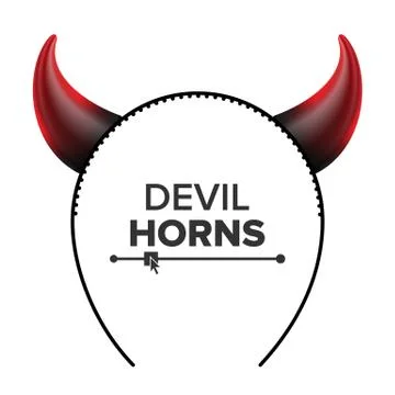 Devil Horns Vector. Head Gear. Red Luminous Horn. Demon Or Satan Horns Symbol Illustrazione stock
