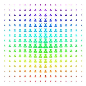 Devil Icon halftone Spectrum grid 스톡 일러스트