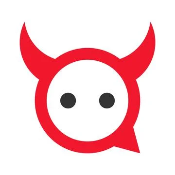 Devil icon logo design Illustrazione stock