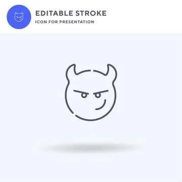 Devil icon vector, filled flat sign, solid pictogram isolated on white, logo  Illustrazione stock