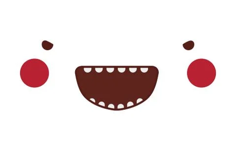 Devil kawaii cartoon face with cheeks vector design Stockillustratie