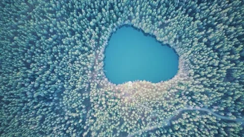 The Devil Lake Velnezers , Cortoks or Chortock Lake. Stock Footage 130410971