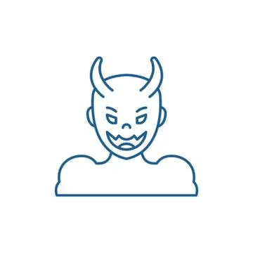 Devil line icon concept. Devil flat  vector symbol, sign, outline illustration. Stock Illustration