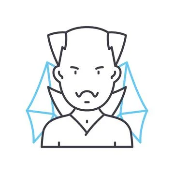 Devil line icon, outline symbol, vector illustration, concept sign Stock Illustration