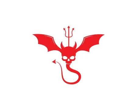 Devil logo vector template illustration Illustrazione stock