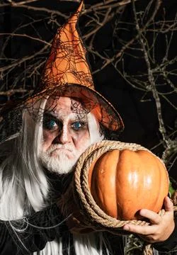 Devil man on Halloween night. Devil man with bloody face. Halloween 31 October Foto stock
