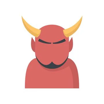 Devil man icon flat isolated vector Illustrazione stock