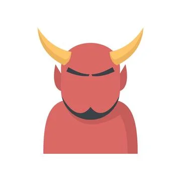 Devil man icon flat isolated Stock Illustration