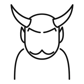 Devil man icon, outline style Stock Illustration
