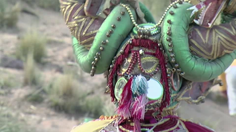 Devil Mask Dancer During Andean Carnival, Jujuy, Argentina Stock Footage 233461522