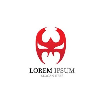Devil mask logo and symbol vector illustration Illustrazione stock