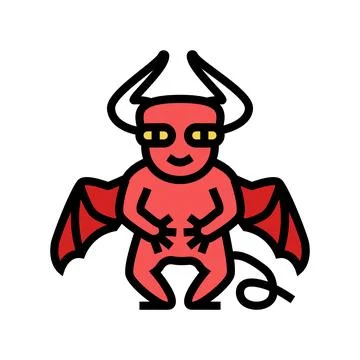 Devil monster alien color icon vector illustration Illustrazione stock