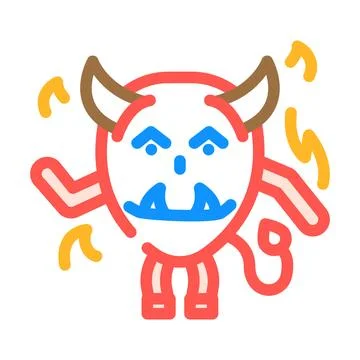 Devil monster alien color icon vector illustration Stock Illustration