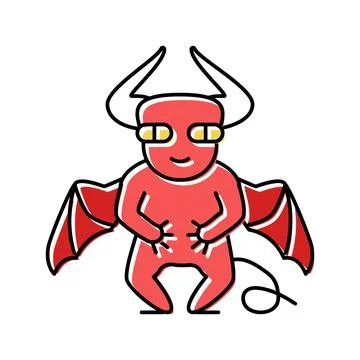 Devil monster alien color icon vector illustration Stock Illustration
