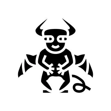 Devil monster alien glyph icon vector illustration Stock Illustration