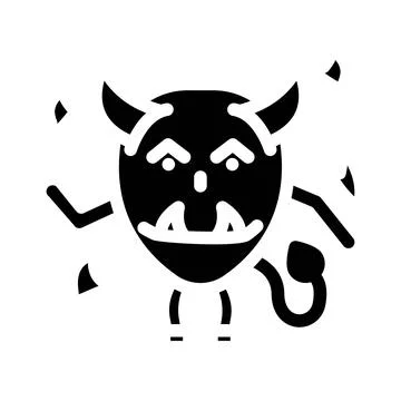 Devil monster alien glyph icon vector illustration Stock Illustration