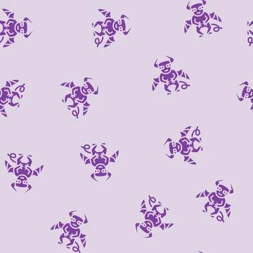 Devil monster alien glyph seamless pattern Stock Illustration