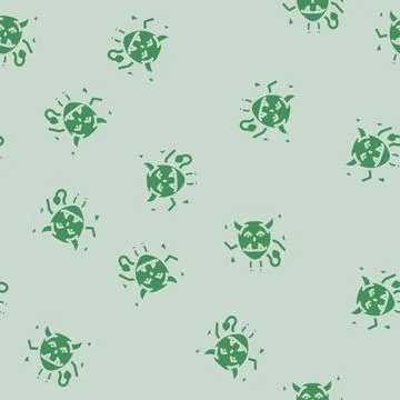 Devil monster alien glyph vector seamless pattern 스톡 일러스트