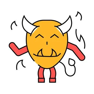 Devil monster alien icon color illustration Stock Illustration