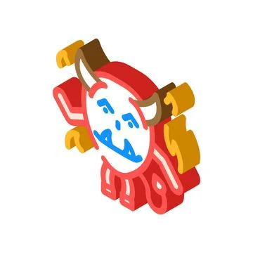 Devil monster alien isometric icon vector illustration 스톡 일러스트