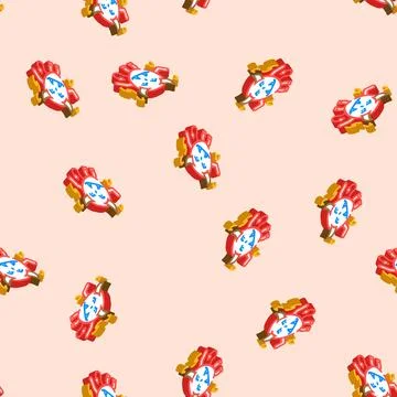 Devil monster alien isometric icon seamless pattern 스톡 일러스트