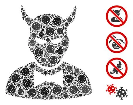 Devil Mosaic of Covid Virus Items 库存插图